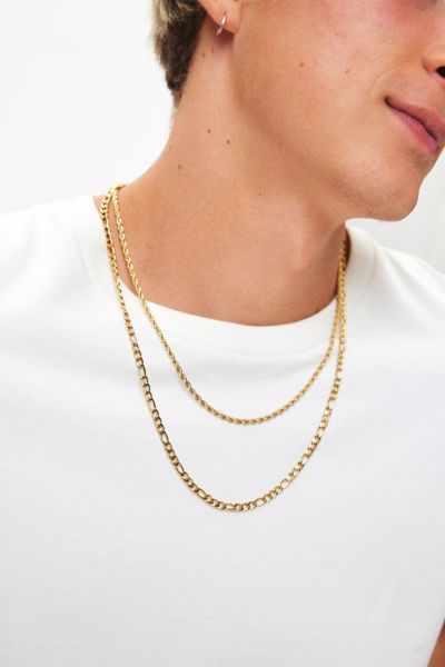 Urban Outfitters Figaro Chain Layering Necklace In Gold, Men's At  In Gold