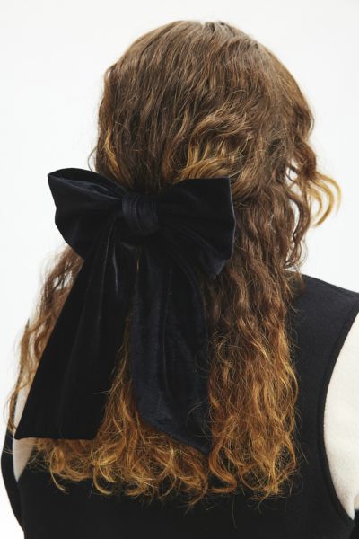 Large Velvet Hair Bow Clip