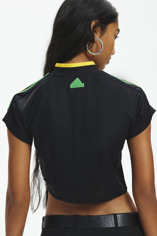 adidas Tiro 3 Stripes Crop Jersey Tee