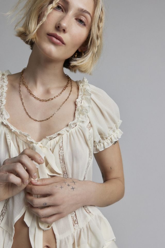 Kimchi Blue Lucie Tie Front Bed Jacket #1