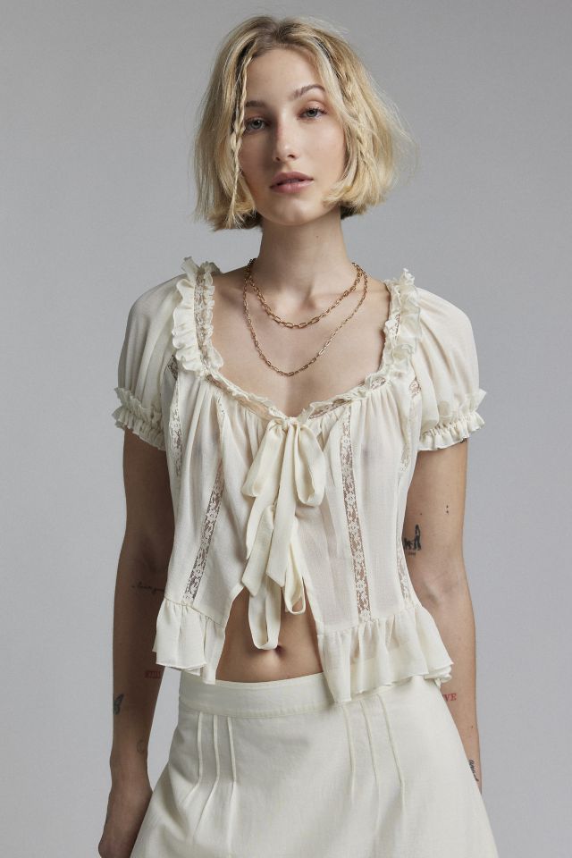 Kimchi Blue Lucie Tie Front Bed Jacket #3