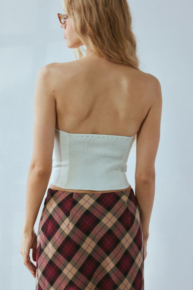Kimchi Blue Pipa Ruffle Satin Tube Top #2