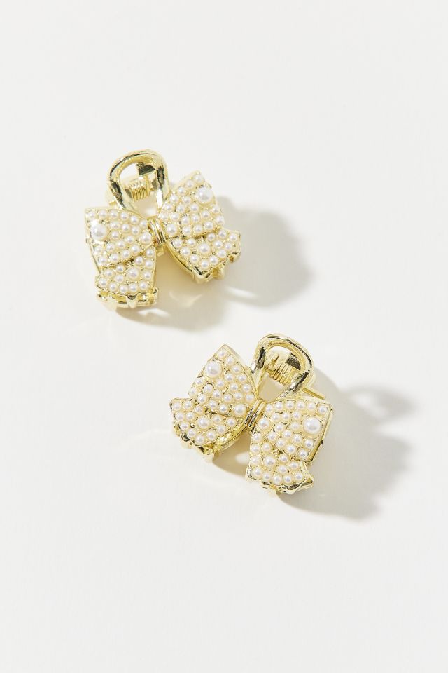 Pearl Bow Mini Claw Clip Set #1