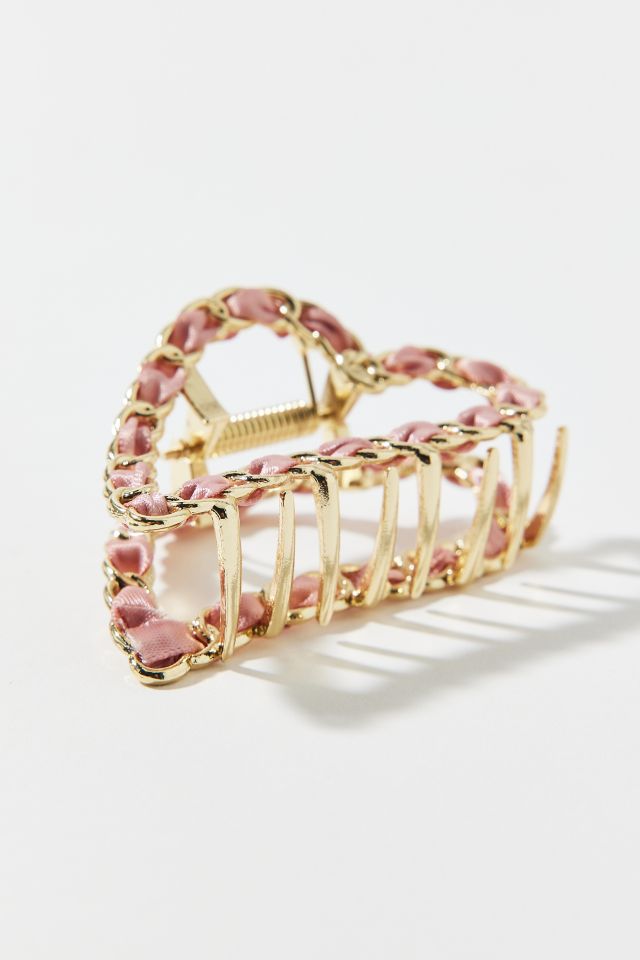 Ribbon Wrapped Heart Claw Clip #2