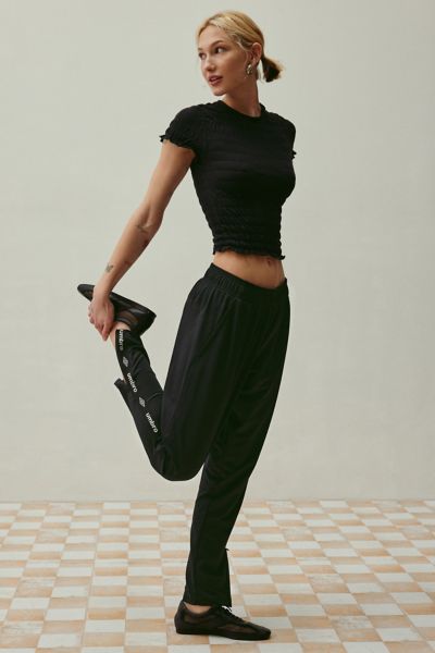 Umbro Uo Exclusive Split-hem Track Pant In Black Beauty/white, Women's At Urban Outfitters In Black Beauty/white