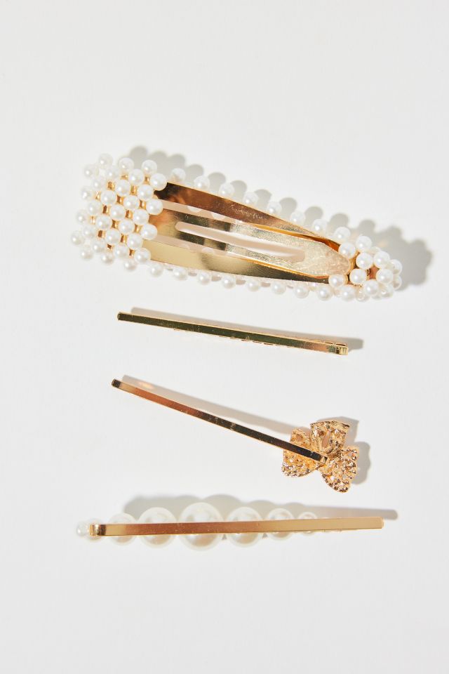 Rhinestone & Pearl Hair Clip Set #2