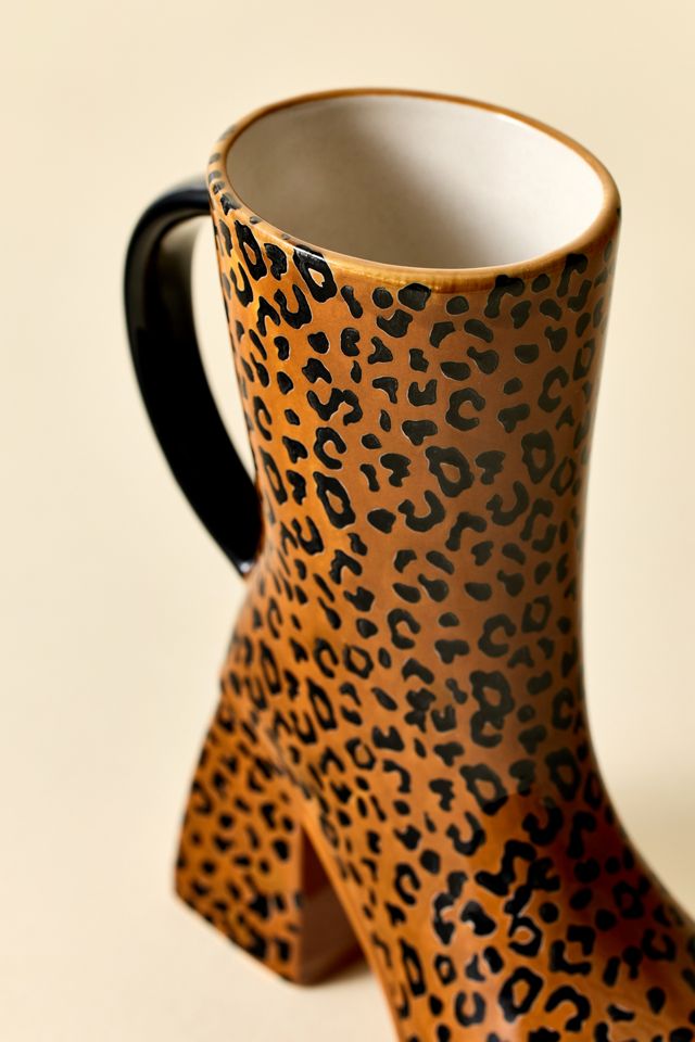 Leopard Print Platform Boot Mug #1