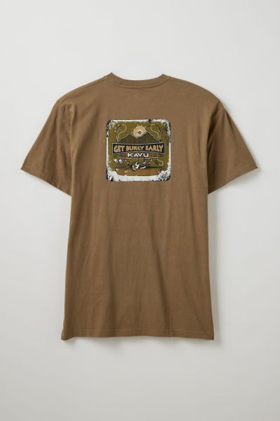 Shop Kavu Pass The Time Graphic Tee In Olive, Men's At Urban Outfitters