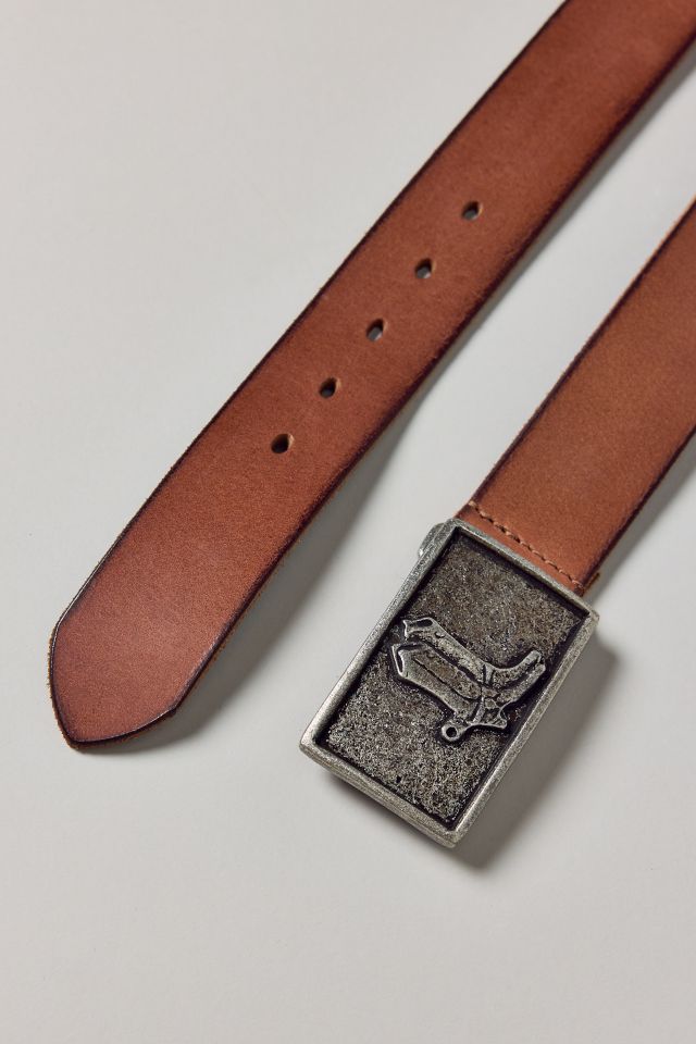 Metal Boot Buckle Leather Belt #1