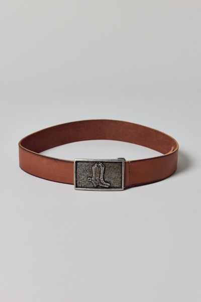 Metal Boot Buckle Leather Belt