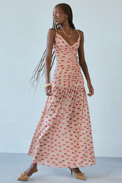 chinese dress ladies Sunset Kisses Ruffle Maxi Dress