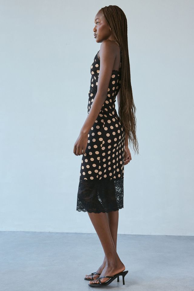 AFRM Josette Keyhole Cut-Out Lace Trim Midi Dress #2