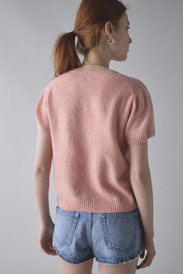 Cardigan à manches courtes en tricot Rachel Kimchi Blue #1