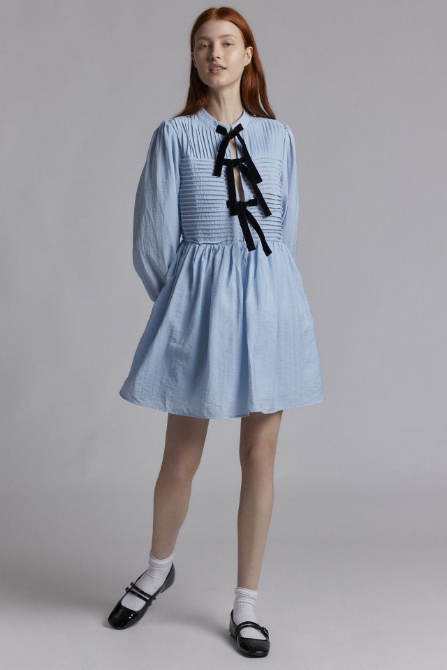 Ghospell Kylie Velvet Bow Embellished Mini Dress #2