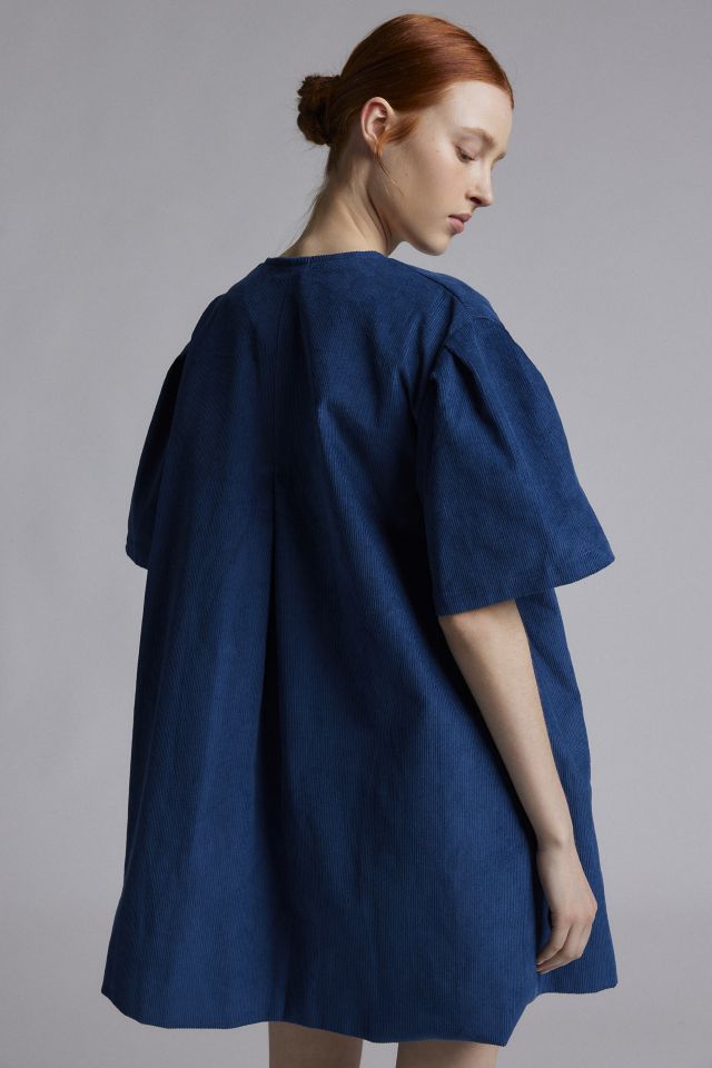 Robe Mini Portefeuille Carmen en Velours Côtelé Ghospell à Nœud #2