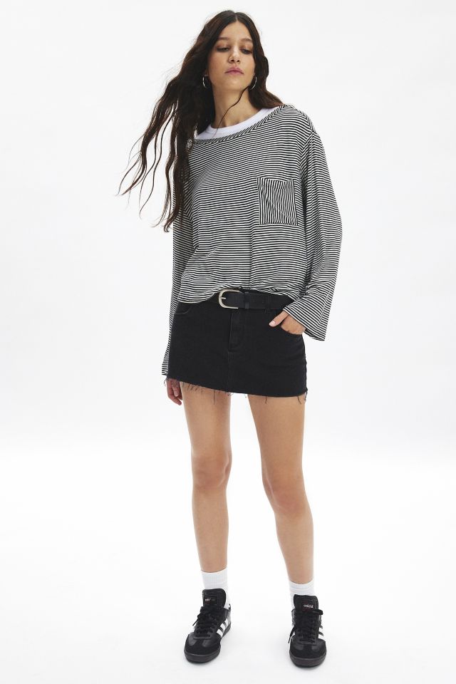 ReMADE By UO Remnants Slinky Striped Long Sleeve Tee #1