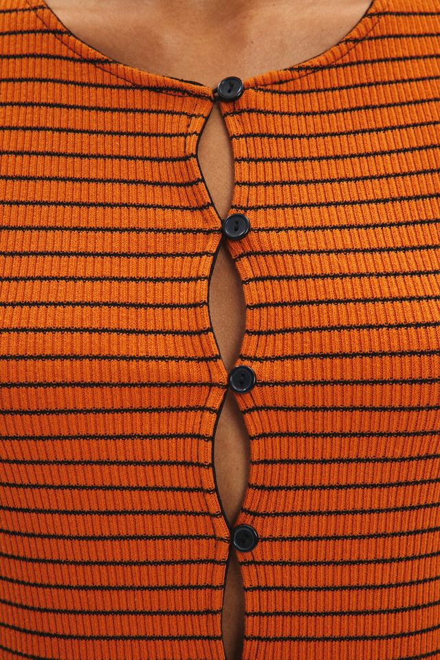 Urban Renewal Remnants Striped Button Front Tee | Urban Outfitters