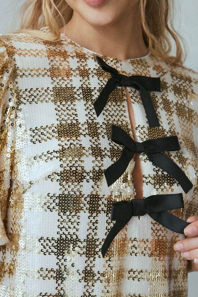 Sister Jane Dream Allusions Sequin Bow Mini Dress #1