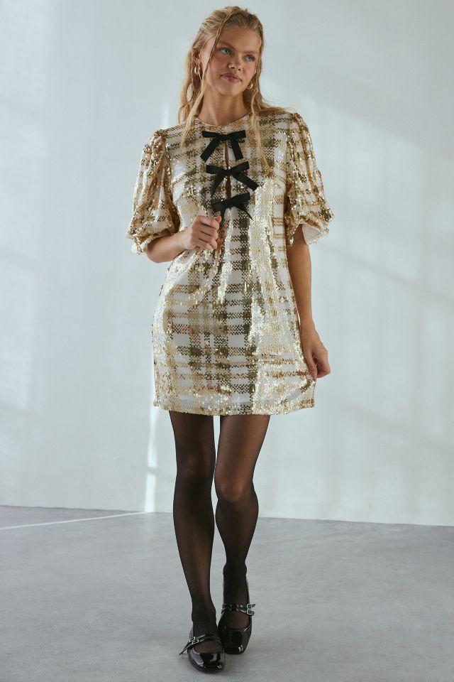 Sister Jane Dream Allusions Sequin Bow Mini Dress #3