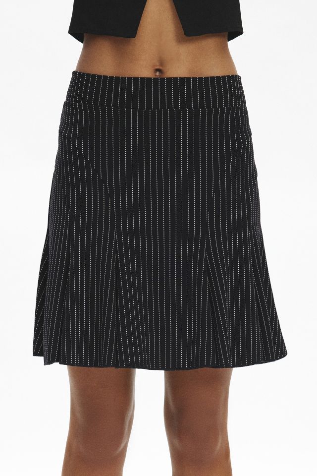 ReMADE By UO Remnants Trumpet Hem Pinstripe Skirt #1