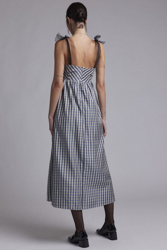Sister Jane Cindy Check Bow Strap Midi Dress #3