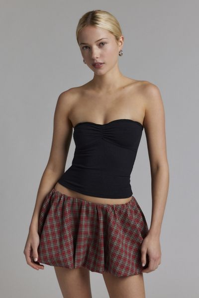 BDG CARLA SWEETHEART NECKLINE RIBBED KNIT TUBE TOP IN BLACK, WOMEN'S AT URBAN OUTFITTERS 