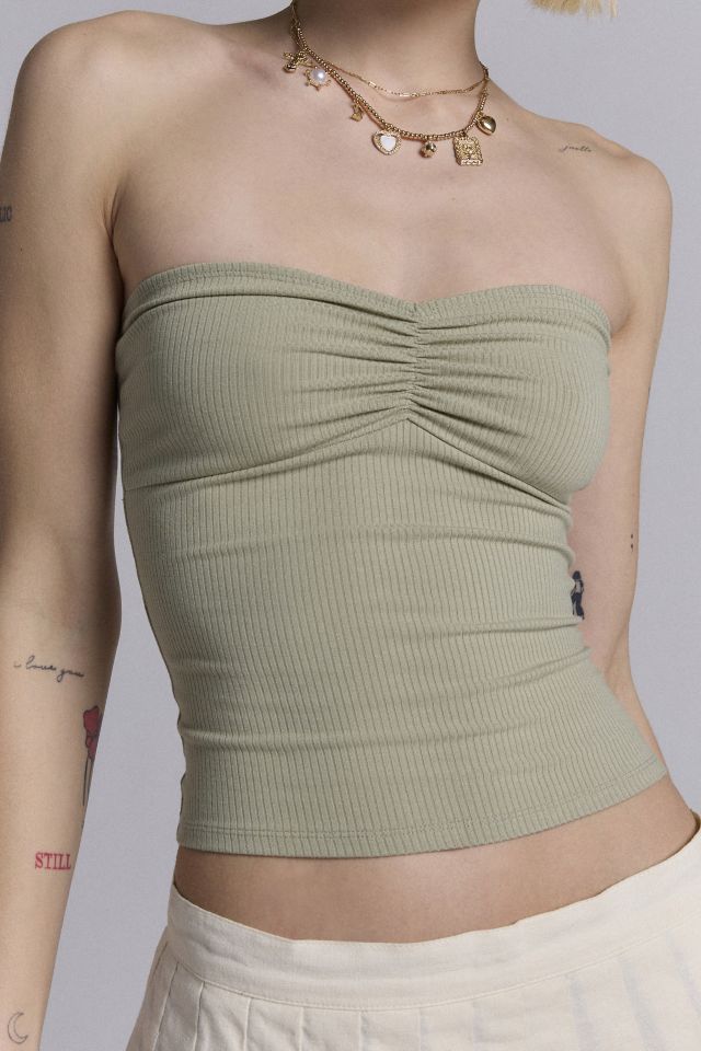 BDG Carla Sweetheart Neckline Ribbed Knit Tube Cropped Top #1