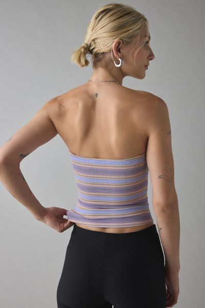 BDG Carla Sweetheart Neckline Printed Ribbed Knit Tube Top