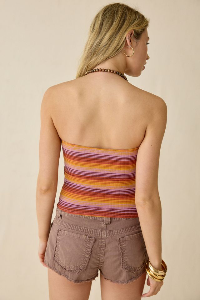 BDG Carla Sweetheart Neckline Ribbed Printed Knit Tube Top #1