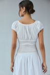 Kimchi Blue Nova Embroidered Smocked Crop Top