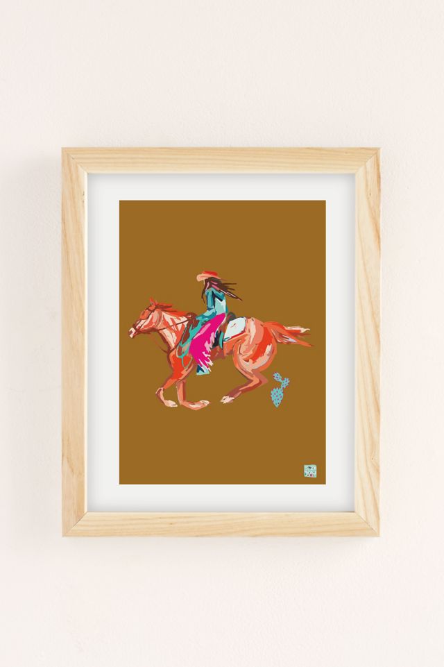 Tirzahlaneart Cowgirl On Horse Art Print #1