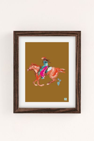 Tirzahlaneart Cowgirl On Horse Art Print