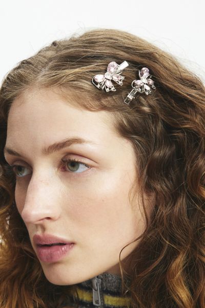 Urban Outfitters Pink Jewels Bow Hair Clip Set In Pink Combo, Women's At  In Pink Combo