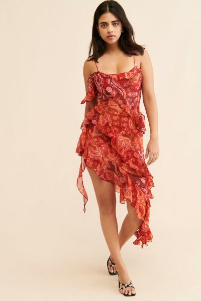 UO Charlize Sheer Midi Dress