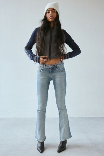 BDG BROOKE LOW-RISE BOOTCUT FLARE JEANS IN LIGHT BLUE, WOMEN'S AT URBAN OUTFITTERS 