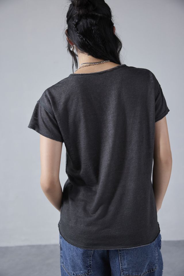 BDG Toni Slub Knit Split V-Neck Tee #3