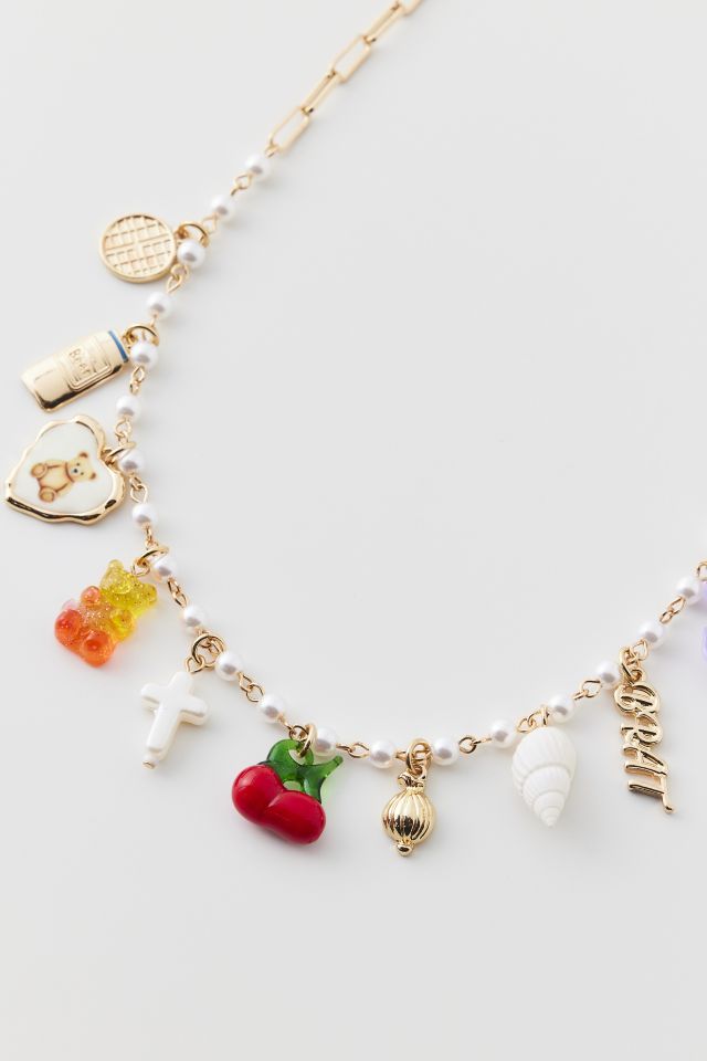 Jade Pearl Charm Necklace #2