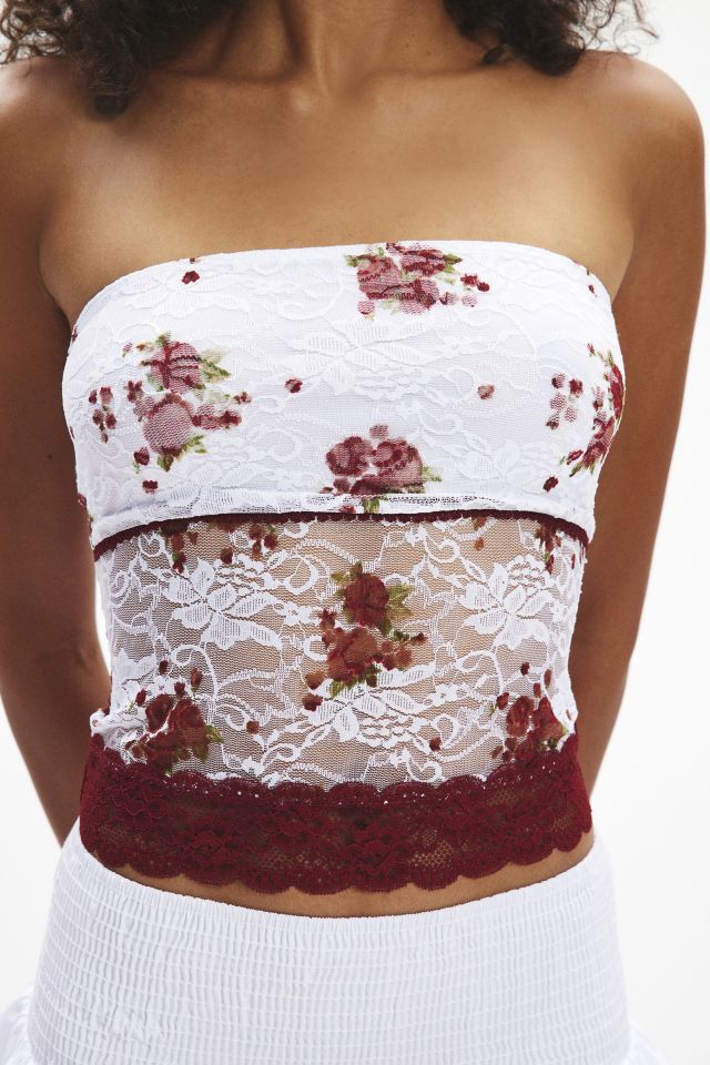 Urban Renewal Remnants Floral Lace Tube Top | Urban Outfitters