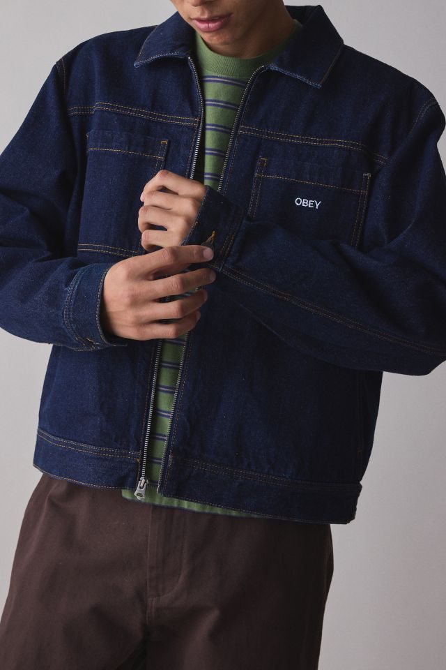 OBEY Icon Hardwork Zip-Up Denim Jacket #1