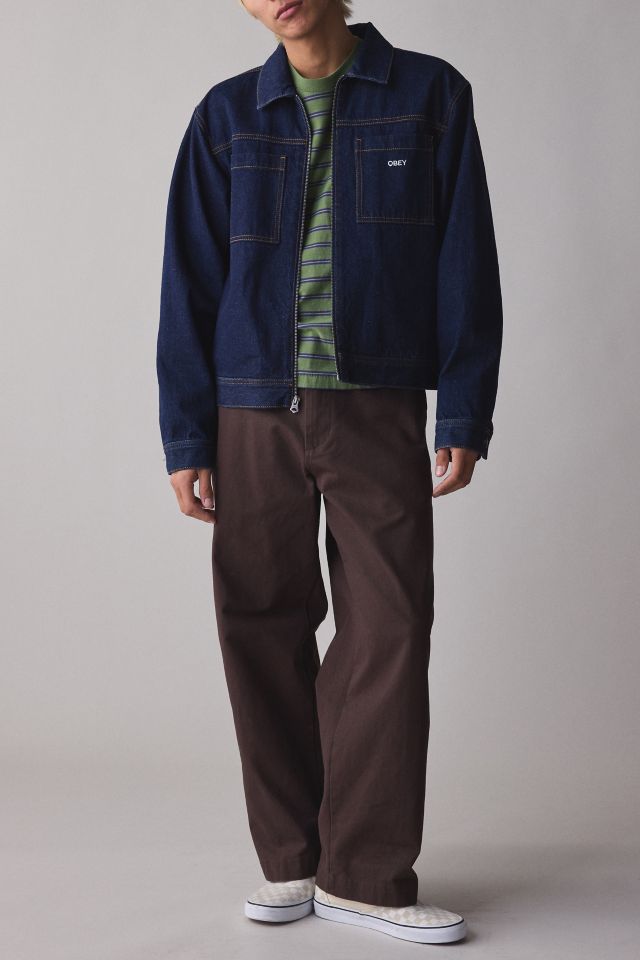 OBEY Icon Hardwork Zip-Up Denim Jacket #2