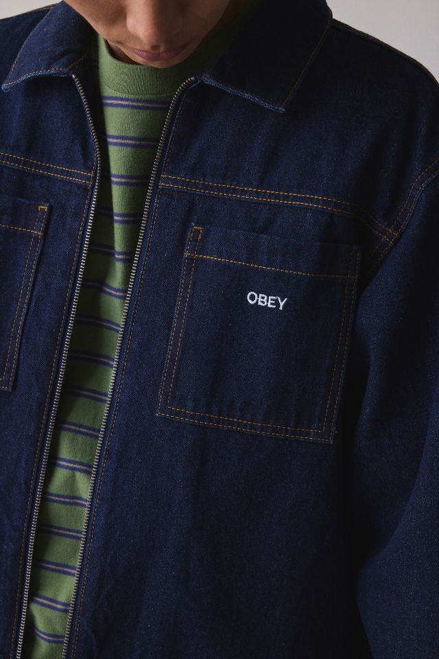OBEY Icon Hardwork Zip-Up Denim Jacket #3