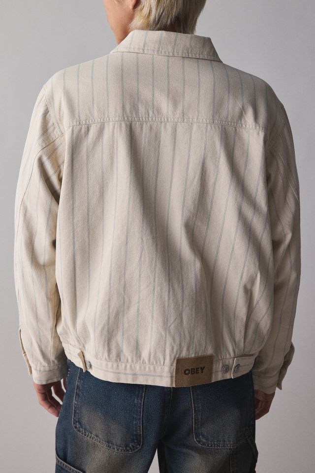 OBEY Stripe Zip-Up Jacket #1