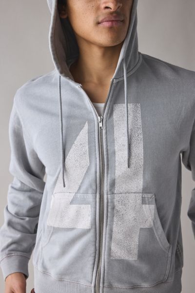BDG BONFIRE GRAPHIC FULL ZIP HOODIE SWEATSHIRT IN GREY, MEN'S AT URBAN OUTFITTERS 