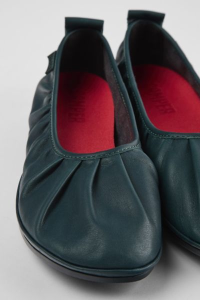 Camper Right Nina Ballerinas Mit Gerafftem Detail In Dark Green