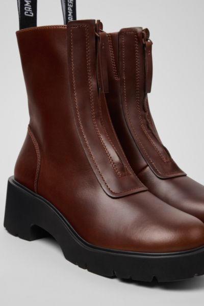 Camper Milah Zip Bootie In Brown, Women's At Urban Outfitters In Brown