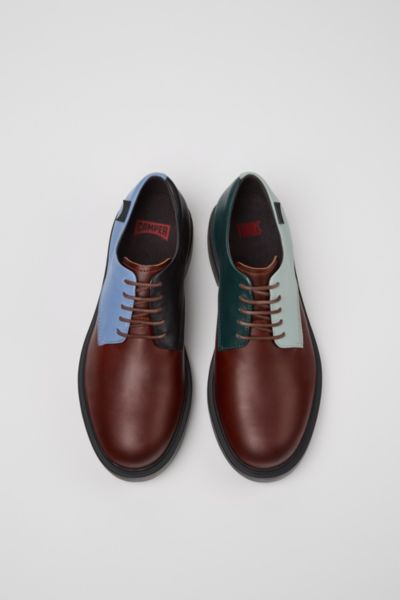 Camper Dean Leather Oxford Shoe In Sky, Men's At Urban Outfitters In Burgundy