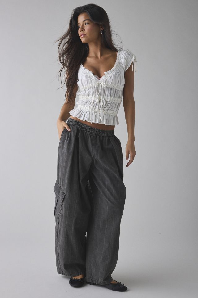 Kimchi Blue Remi Tie-Front Cropped Blouse