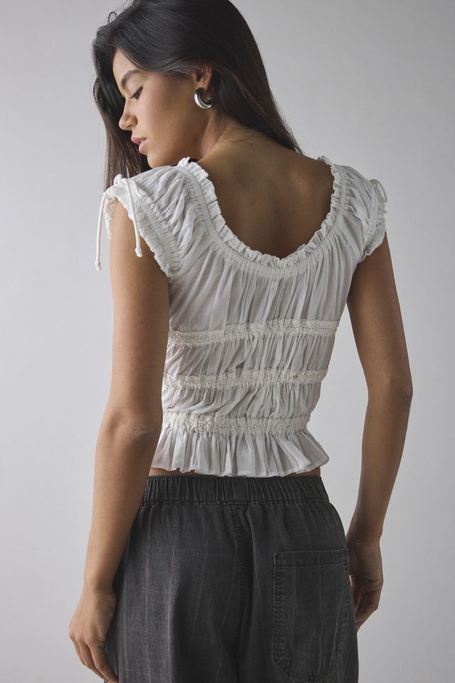Kimchi Blue Remi Tie-Front Cropped Blouse