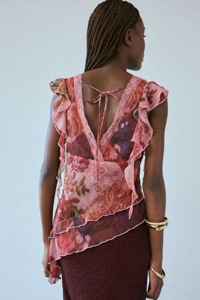 Blouse Asymétrique Silence + Noise Jenny avec Garniture en Dentelle #1