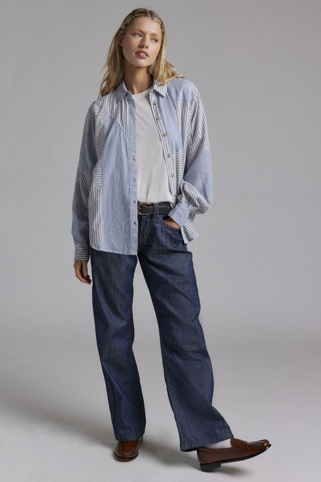 BDG ユニ　sp BDG Caroline Spliced Striped Button-Down Shirt | Urban